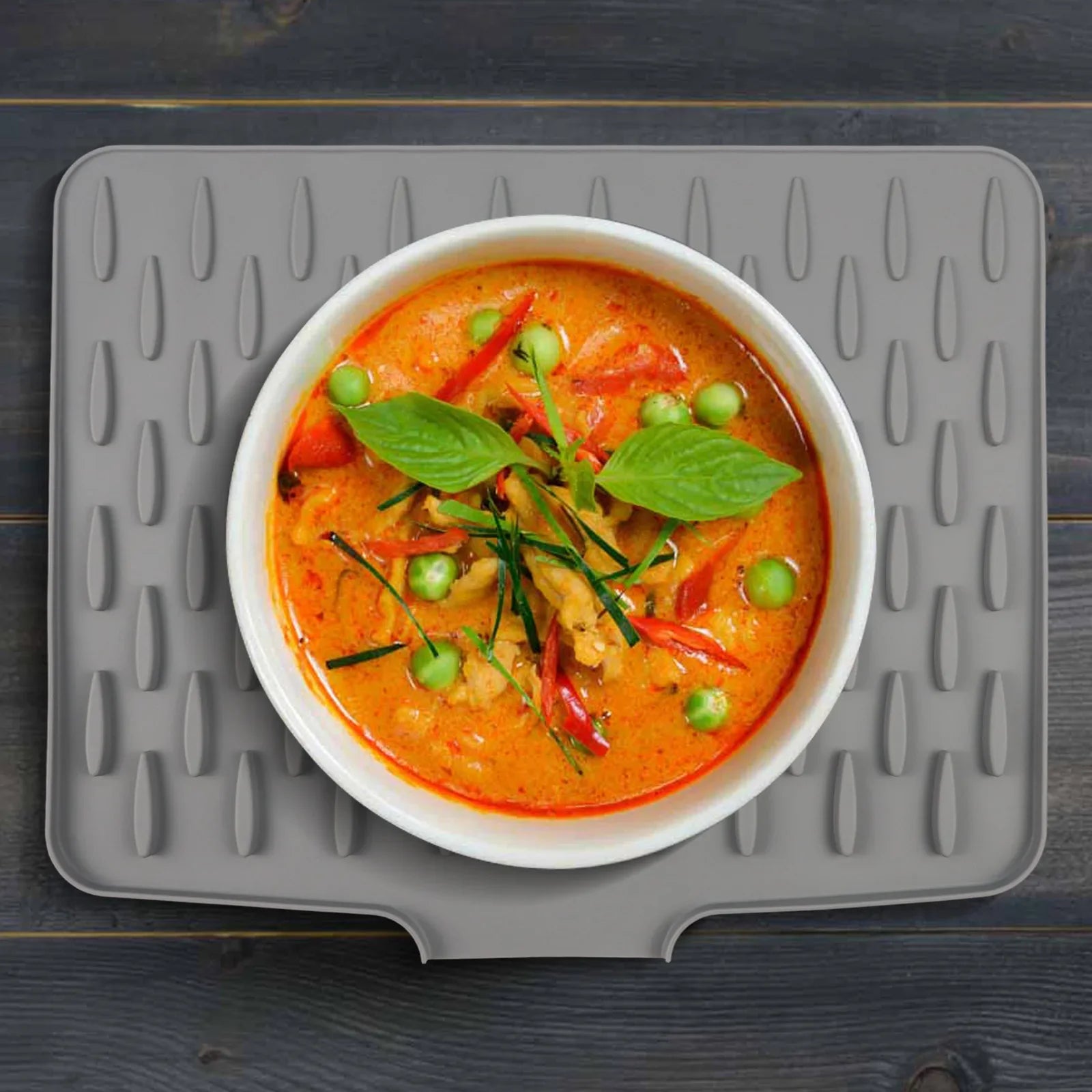 Moderne Abtropfmatte aus Silikon – Rutschfest & Hitzebeständig