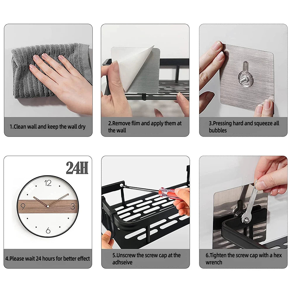 Premium Aluminium Duschablage Set – 2 Stück