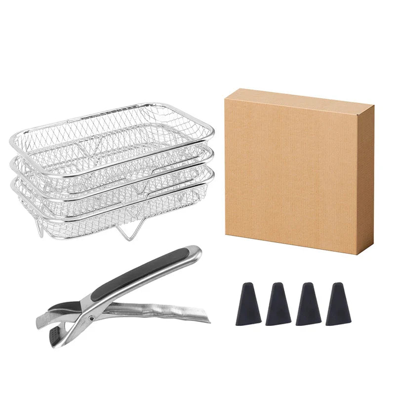 Hochwertiges stapelbares 3-stufiges Heißluftfritteusengestell – Edelstahl 304