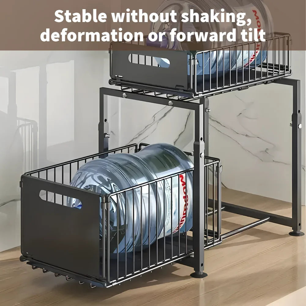 Hochwertiges 2-teiliges schwarzes Schubladen-Organizer-Set 